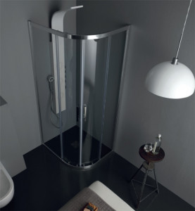 Box doccia sermicircolare asimmetrico dim 72x90 80x100 80x120cm h200 Anticalcare