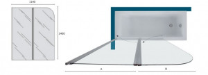 SOPRAVASCA 2 ANTE IN VETRO chiusra a libro dim 114cm "SV52" - Img 2