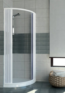BOX DOCCIA SEMICIRCOLARE IN PVC CON APERTURA CENTRALE "IDSOAC" - Img 2