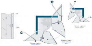 BOX DOCCIA SEMICIRCOLARE PORTE BATTENTI "B61" - Img 2