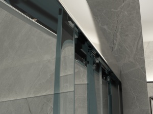 Box doccia a 2 porte scorrevoli e una fissa sovrapponibili Trasparente o Opaco da 90 a 140cm lato fisso da 60 a 90cm - Img 2