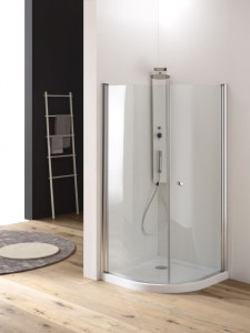 BOX DOCCIA SEMICIRCOLARE IN CRISTALLO "OASIS" 90x90 APERTURA BATTENTE TOTALE