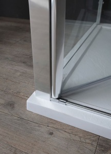 Porta doccia Nsaloon per nicchia con apertura saloon, profili neri o cromati, altezza 200 cm - Img 2