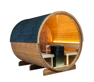 Sauna Kinedo a botte panoramica con stufa elettrica