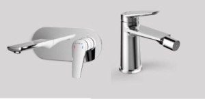 Set miscelatore lavabo incasso e bidet serie Maggiore Cromo Nero Nichel Spazzolato