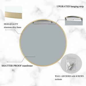 Specchio circolare con cornice Oro o Nera dimensioni 76cm o 91.4cm - Img 5