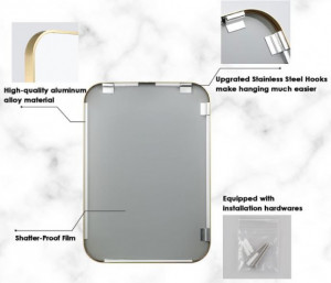 Specchio con cornice Oro o Nera dimensioni 760x510 o 914x610 - Img 3