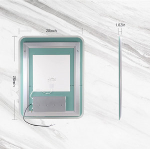 Specchio led touch con funzione anti appannamento luce dimmerabile 70x90cm temperatura colore 3000 4000 6000k - Img 4