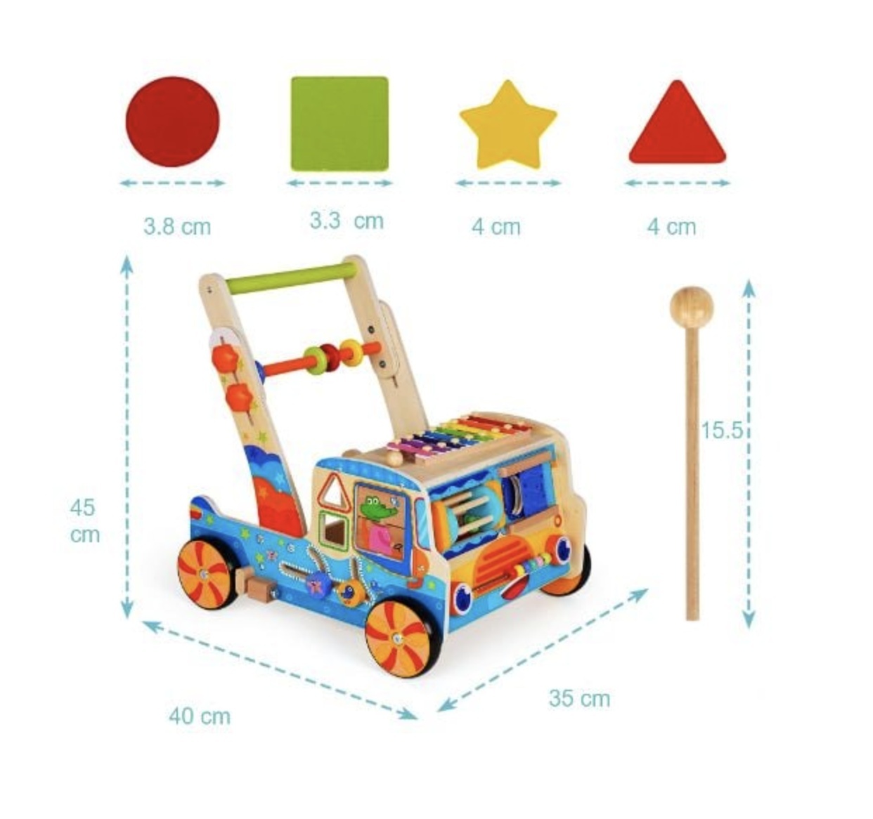 Antemergator Multifunctional cu 10 Activitati Interactive, din lemn - 1 | YEO