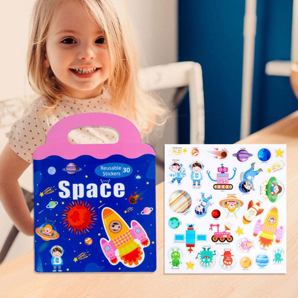 Carte magnetica cu 30 stickere reutilizabile, Spatiul cosmic si astronautii NASA - 1 | YEO