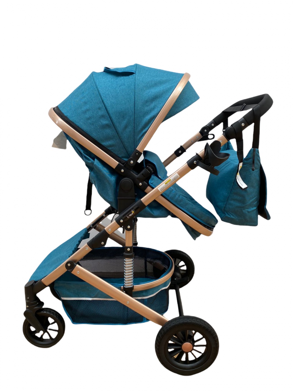 Carucior 2 in 1, reversibil, cu suspensii, T7 verde - L-Sun - 1 | YEO