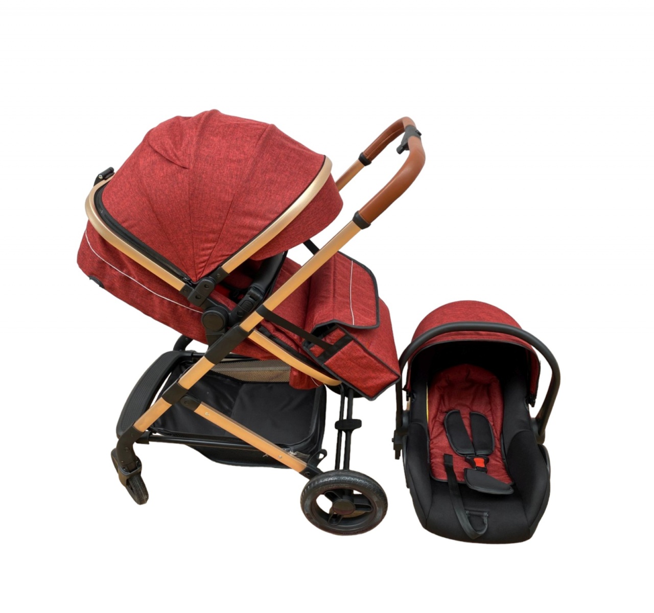 Carucior 3 in 1 transformabil landou-sport, scoica 508P Rosu - 1 | YEO
