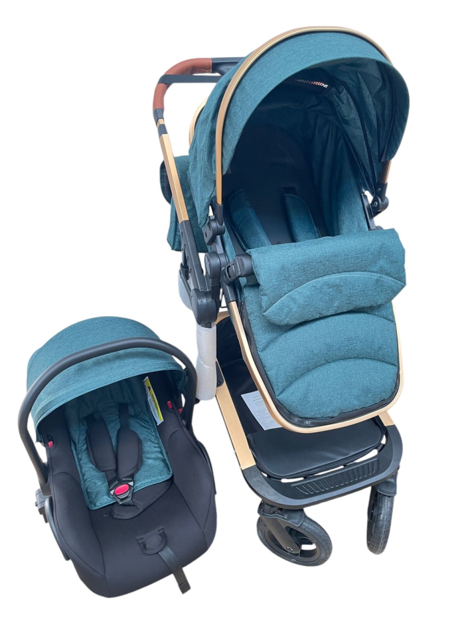 Carucior 3 in 1cu maner reversibil, transformabil landou-sport si scoica, 517 Verde - 1 | YEO