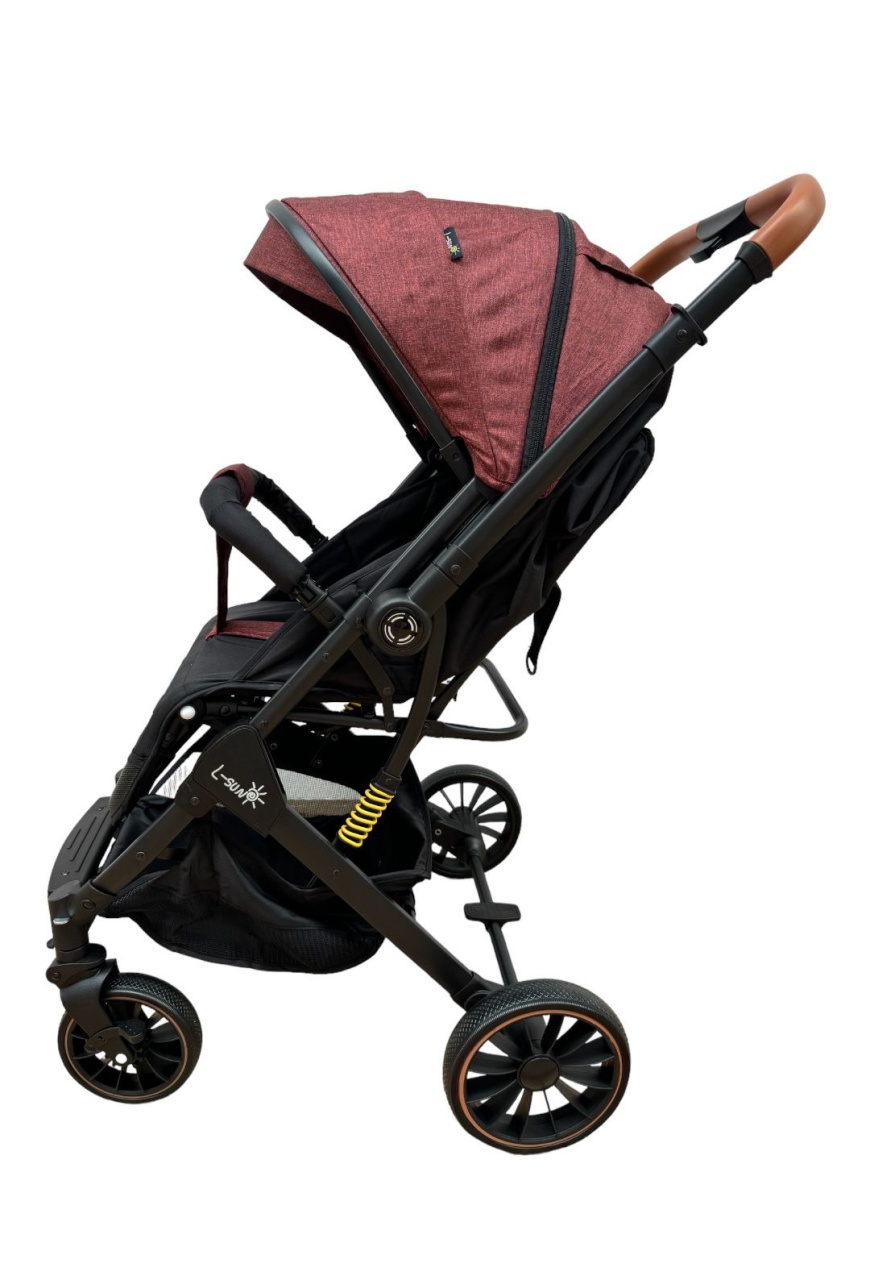 Carucior sport, cu maner reversibil, suspensii pe cadru, pliabil si troler, C1 Rosu - 2 | YEO