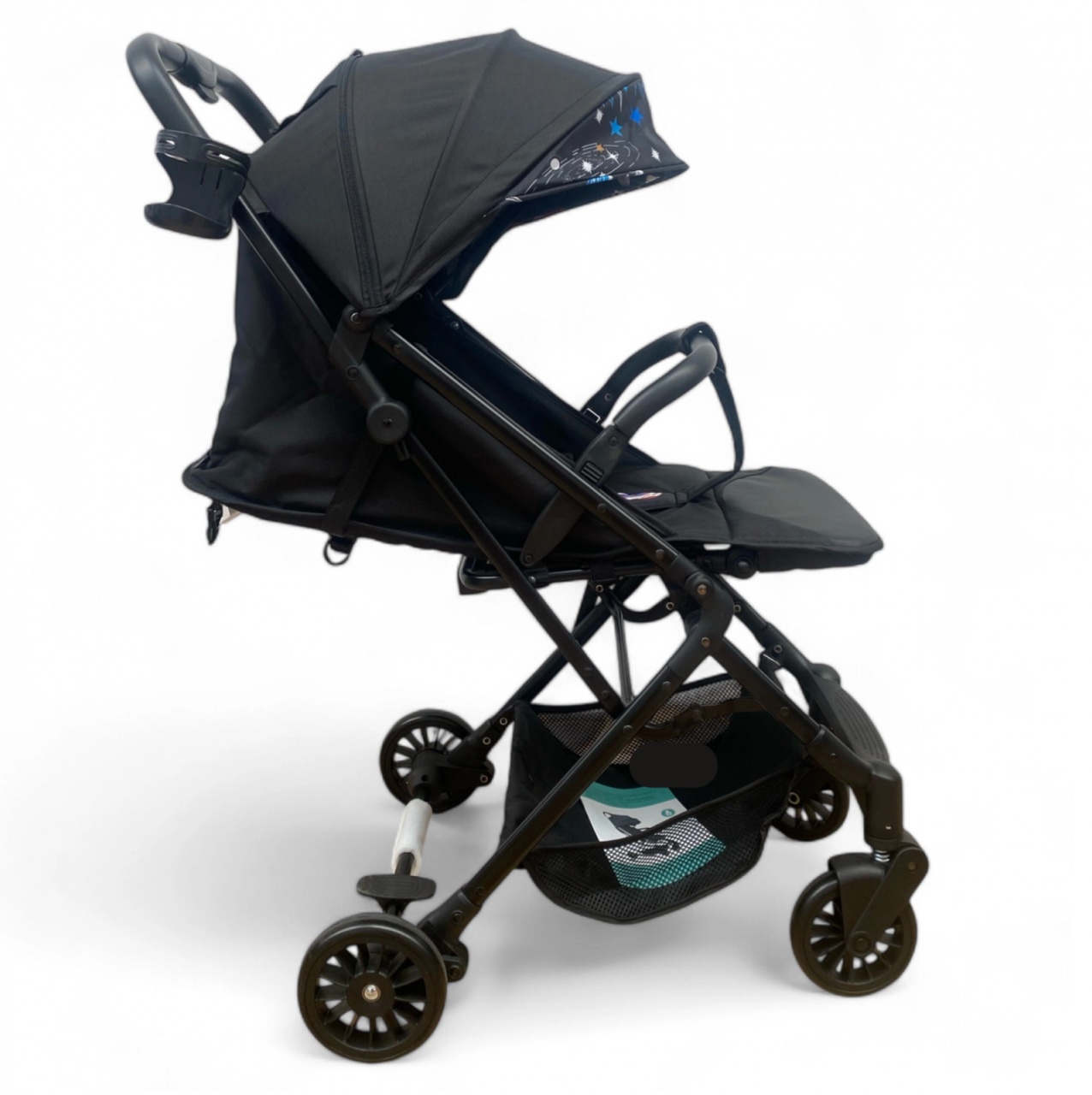 Carucior sport, cu suspensii, pliabil si troler, 309 Negru cu planete - 2 | YEO