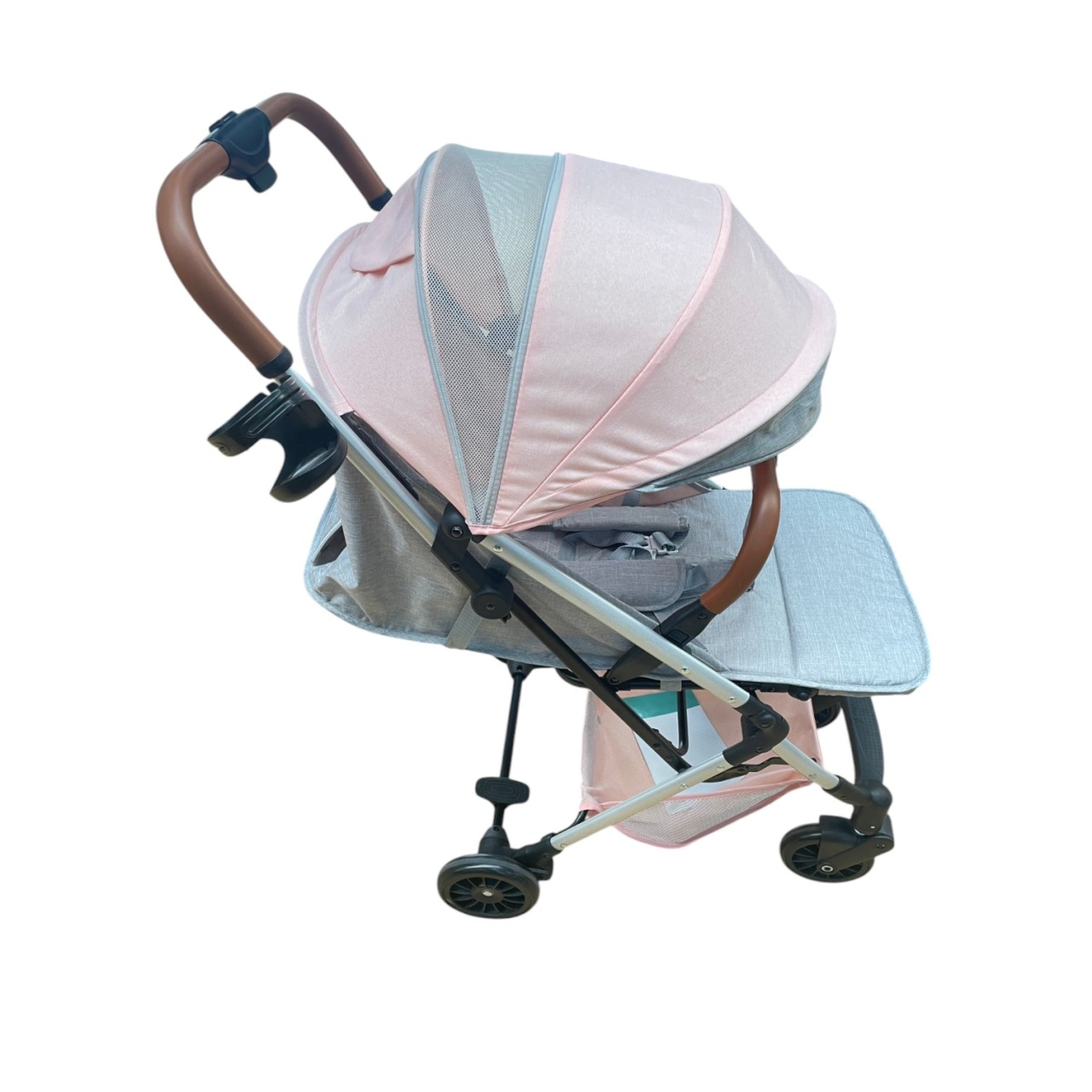 Carucior sport, cu suspensii, pliabil si troler, 309 Roz cu gri - 1 | YEO