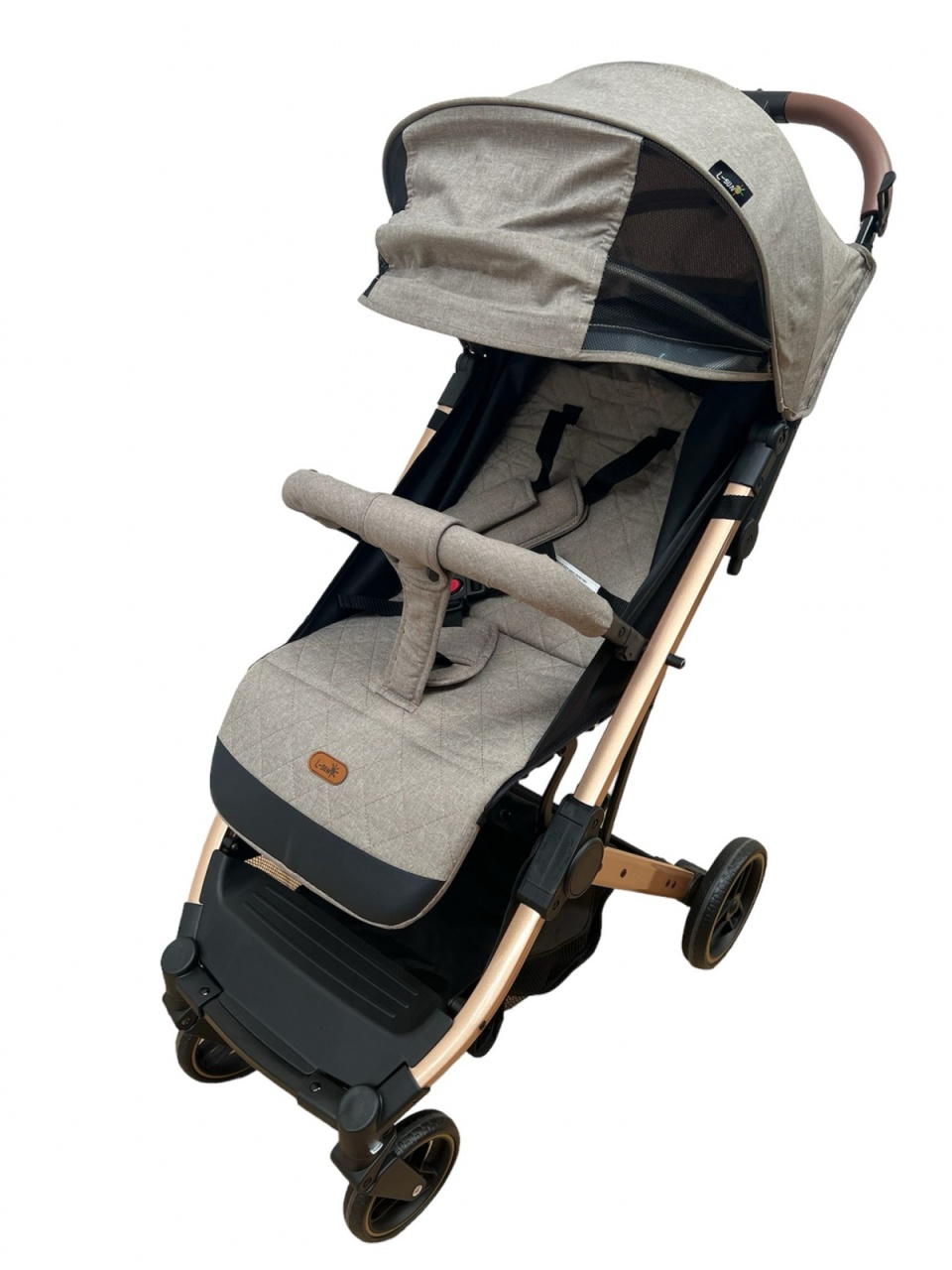Carucior sport pliabil, tip troller, cu suspensii si husa picioare, C9 crem - 3 | YEO