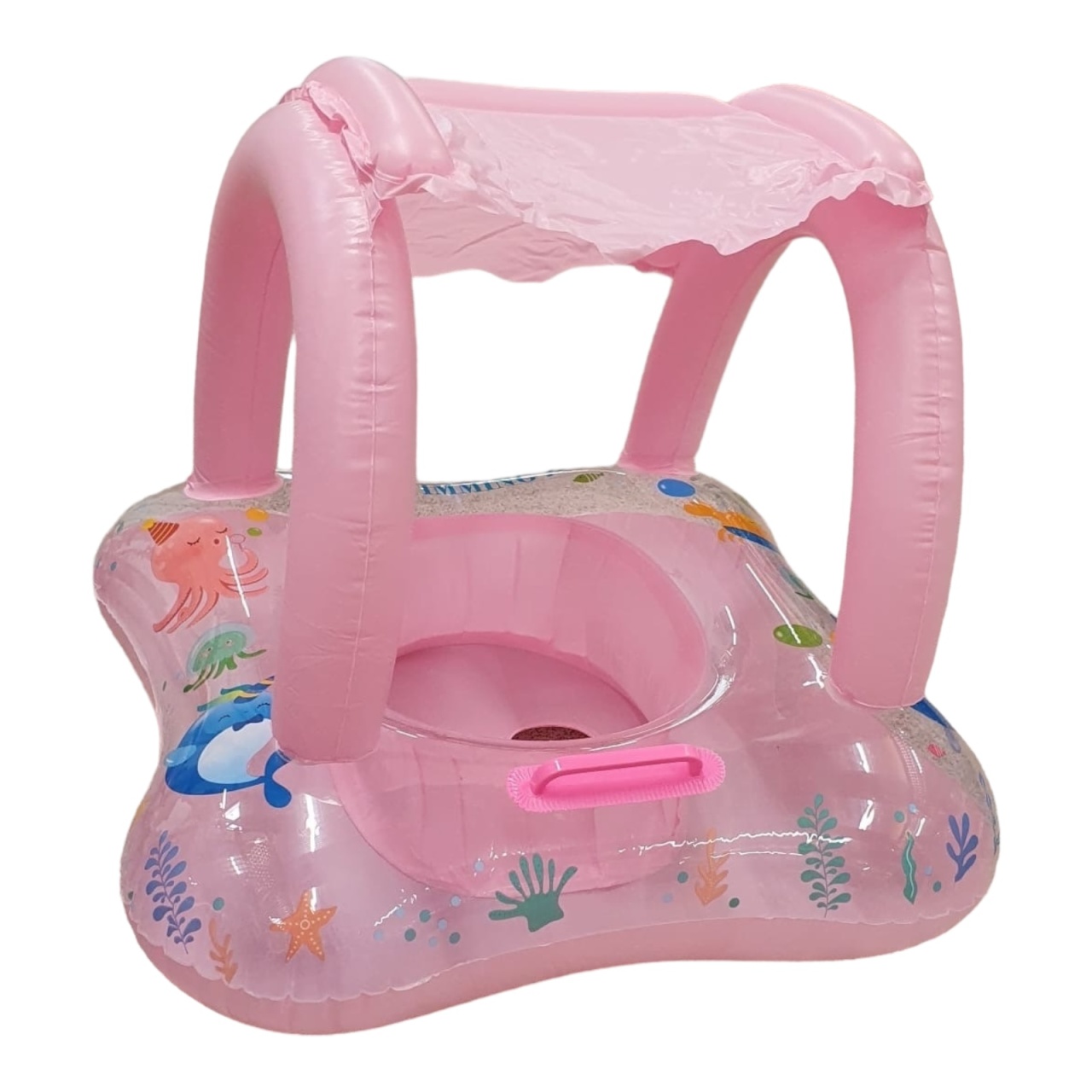 Colac pentru copii cu chilotel si parasolar, Pink Ocean - 1 | YEO