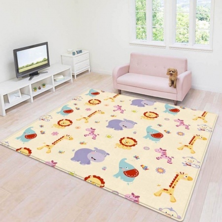 Covor bebe pliabil, gros, termoizolant, cu 2 fete, Jungla si Masini, 180x100 cm, D20 - 1 | YEO