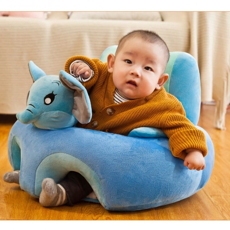 Fotoliu bebe cu perna pe sezut si cu spatar - Elefant bleu - 2 | YEO