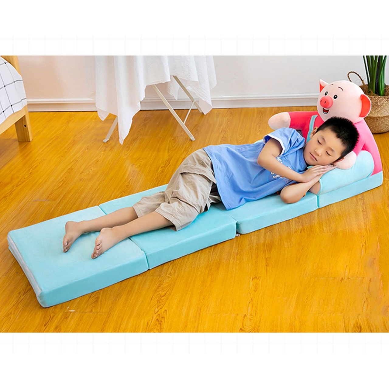Fotoliu Purcelus Bleu, cu 4 placi, Extensibil la 150 cm - 4 | YEO