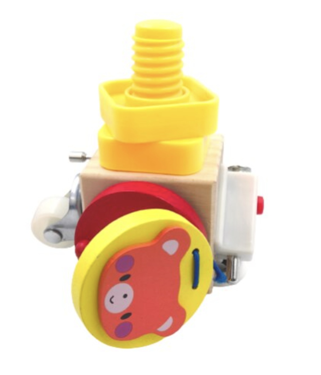 Joc Cub Busy Board cu spinner si parghii, multifunctional, 6 in 1 tine-l ocupat, din lemn - 2 | YEO