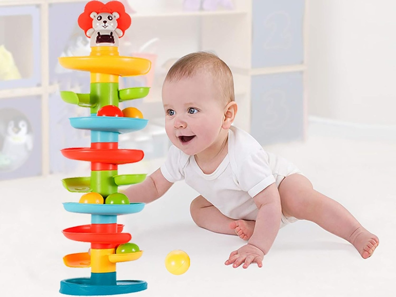 Jucarie bebe circuit cu 9 nivele, Leut, 60 cm - 4 | YEO