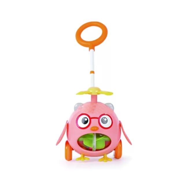 Jucarie bebe interactiva de impins Bufnita, roz - 2 | YEO