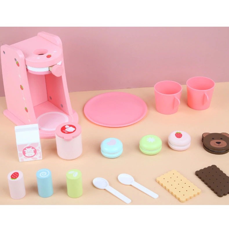 Jucarie din lemn Espressor de cafea Strawberry - 1 | YEO