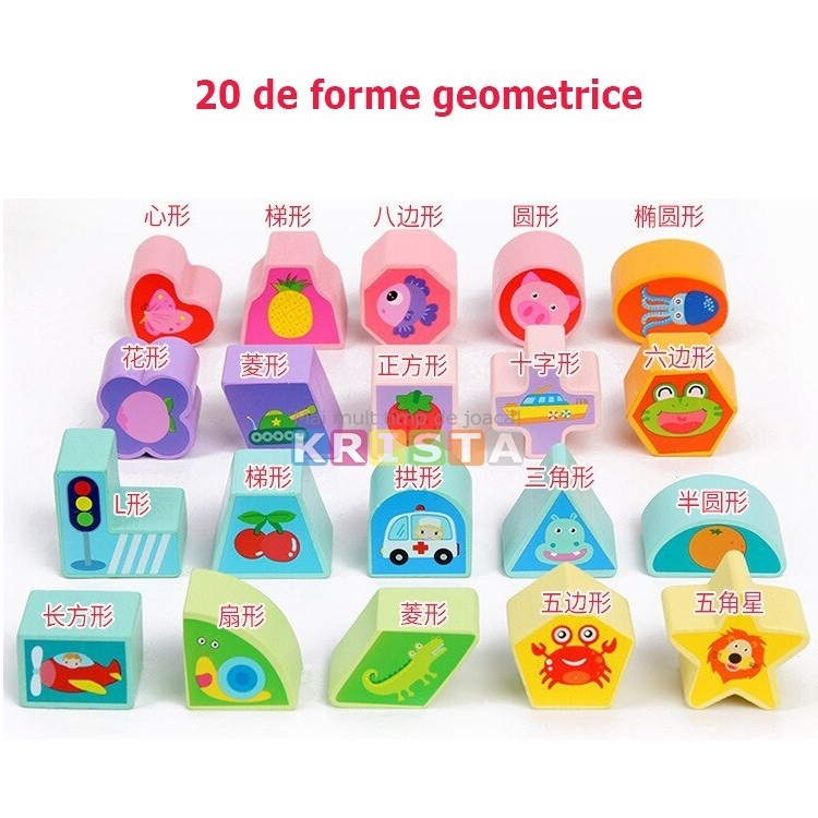 Jucarie Montessori Cub 5 in 1, cu fatete sortatoare de forme si circuit cu bile - 3 | YEO
