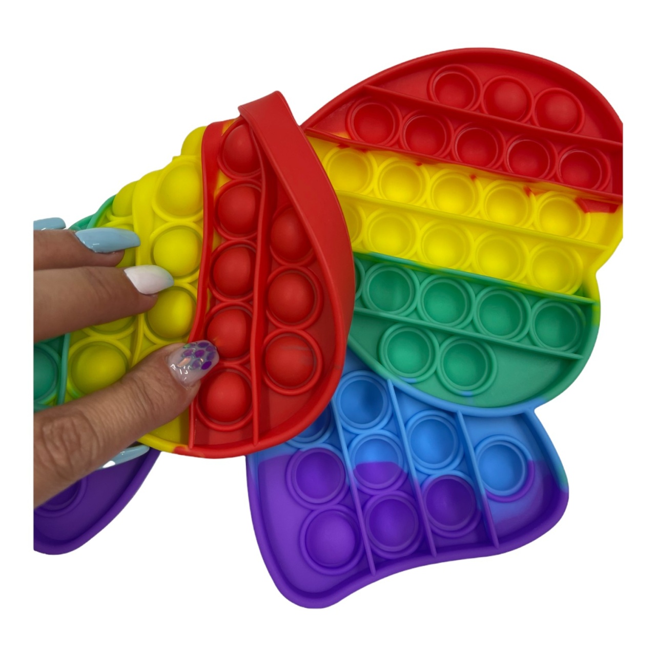Jucarie POP IT!, antistres, din silicon, FUNDITA Rainbow, 24 cm - 3 | YEO