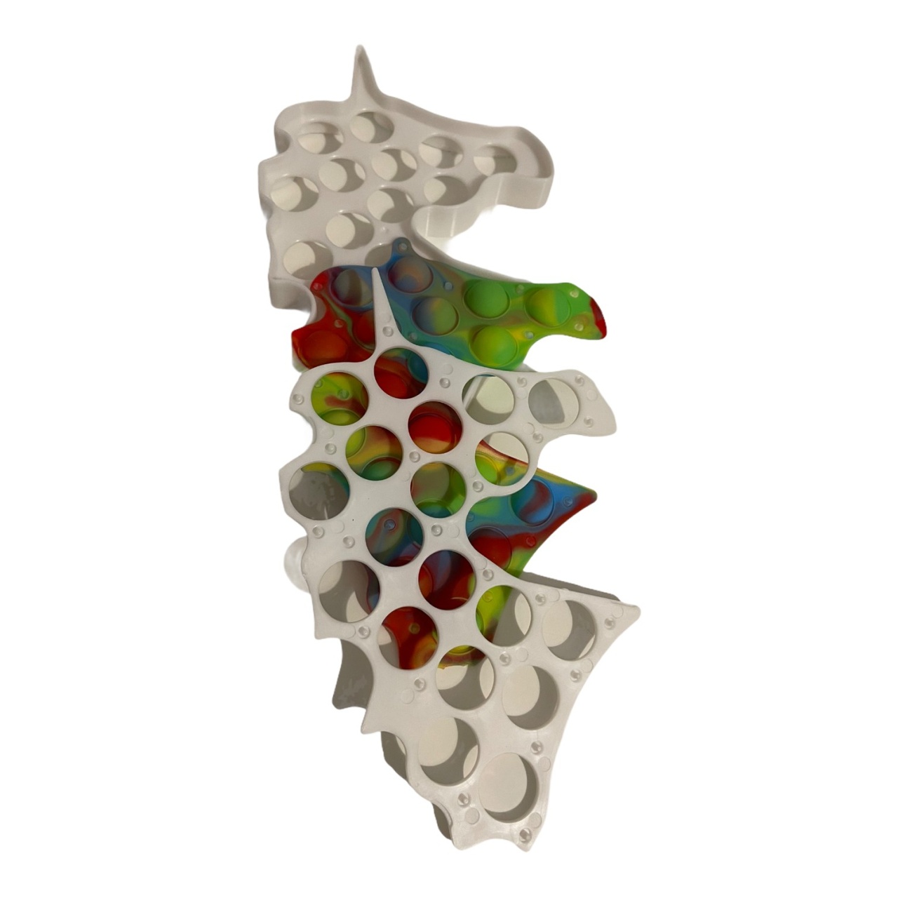 Jucarie POP IT!, Dimple, antistres, din silicon si plastic, UNICORN, 19 cm - 3 | YEO