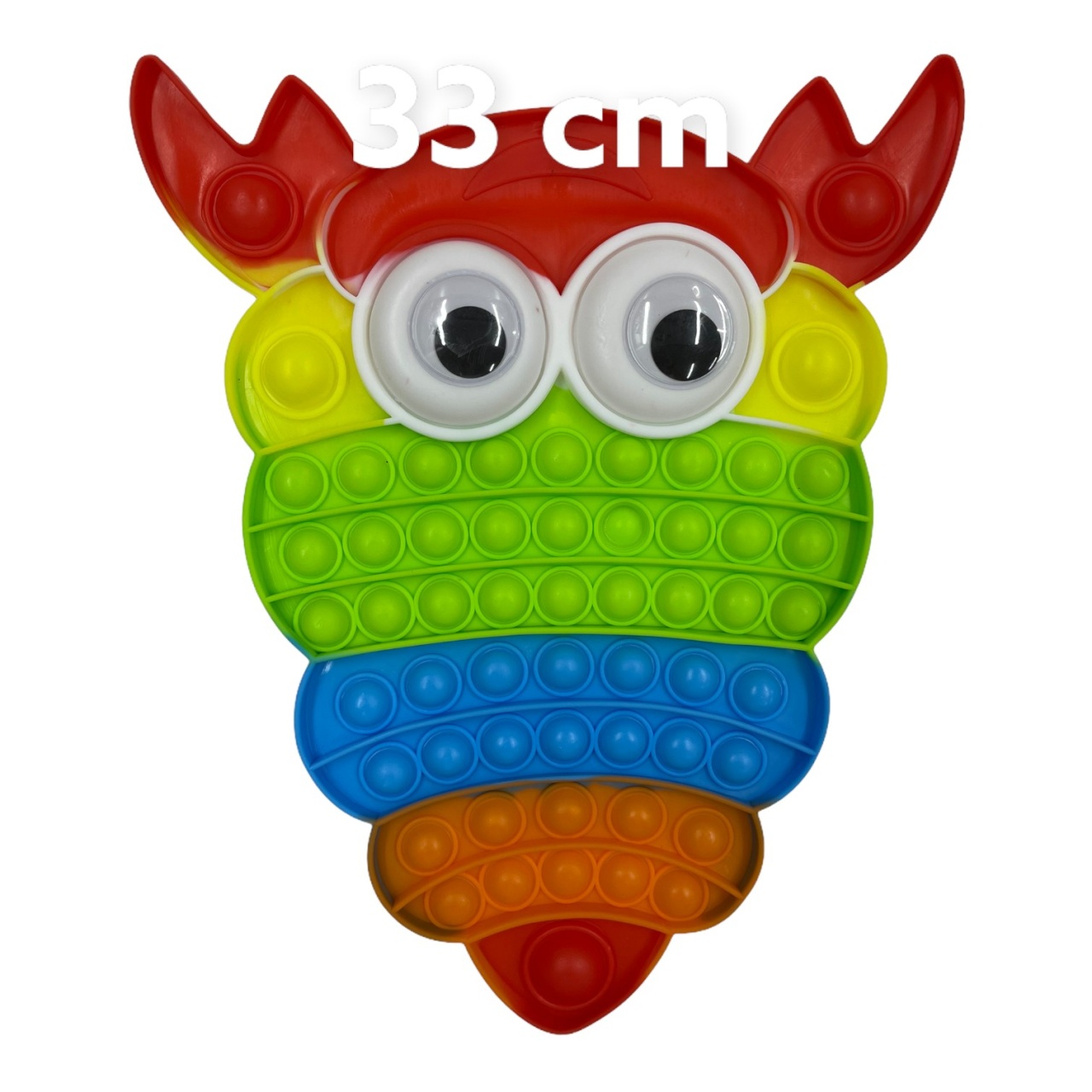 Jucarie POP IT!, GIGANT antistres, din silicon, RAC cu ochi Rainbow, 33 cm - 1 | YEO