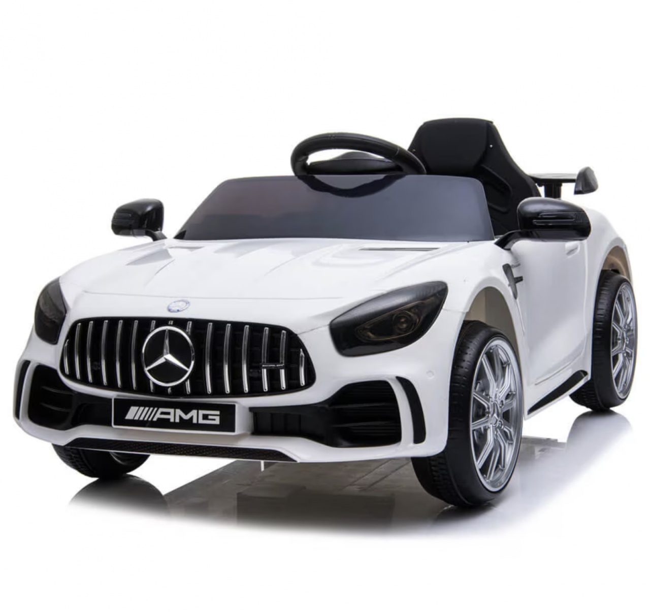 Masinuta electrica Mercedes GTR AMG, cu telecomanda, 12V, 2 motoare, alb