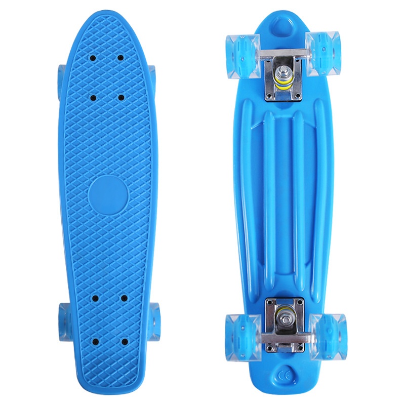 Penny Board Cu Lumini In Roti, bleu