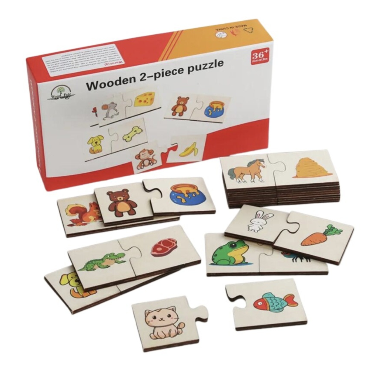 Puzzle de Asociere cu Animale si ce mananca ele, 24 Piese - 1 | YEO