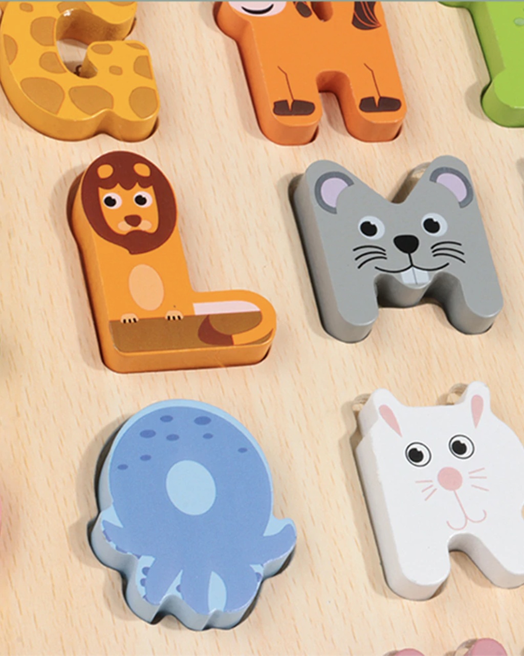 Puzzle incastru 3D alfabetul cu litere mari si imagini animale - 3 | YEO