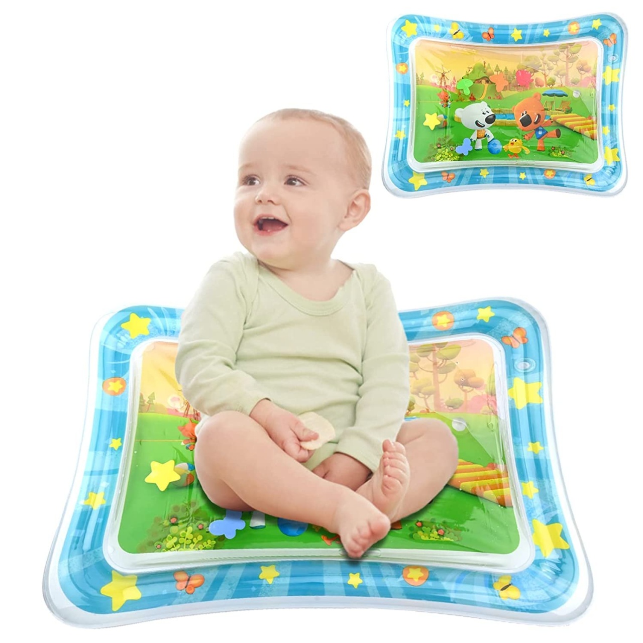 Saltea cu apa pentru bebelusi 70 x 50 cm - Prietenii catelusi la joaca - 1 | YEO