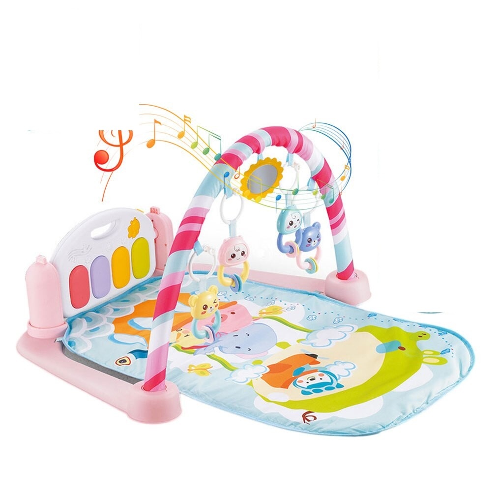 Saltea interactiva pentru gimnastica bebelusilor cu pian, roz - Krista® - 1 | YEO
