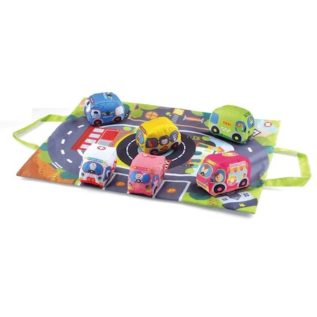 Set 6 masinute textile cu saculet