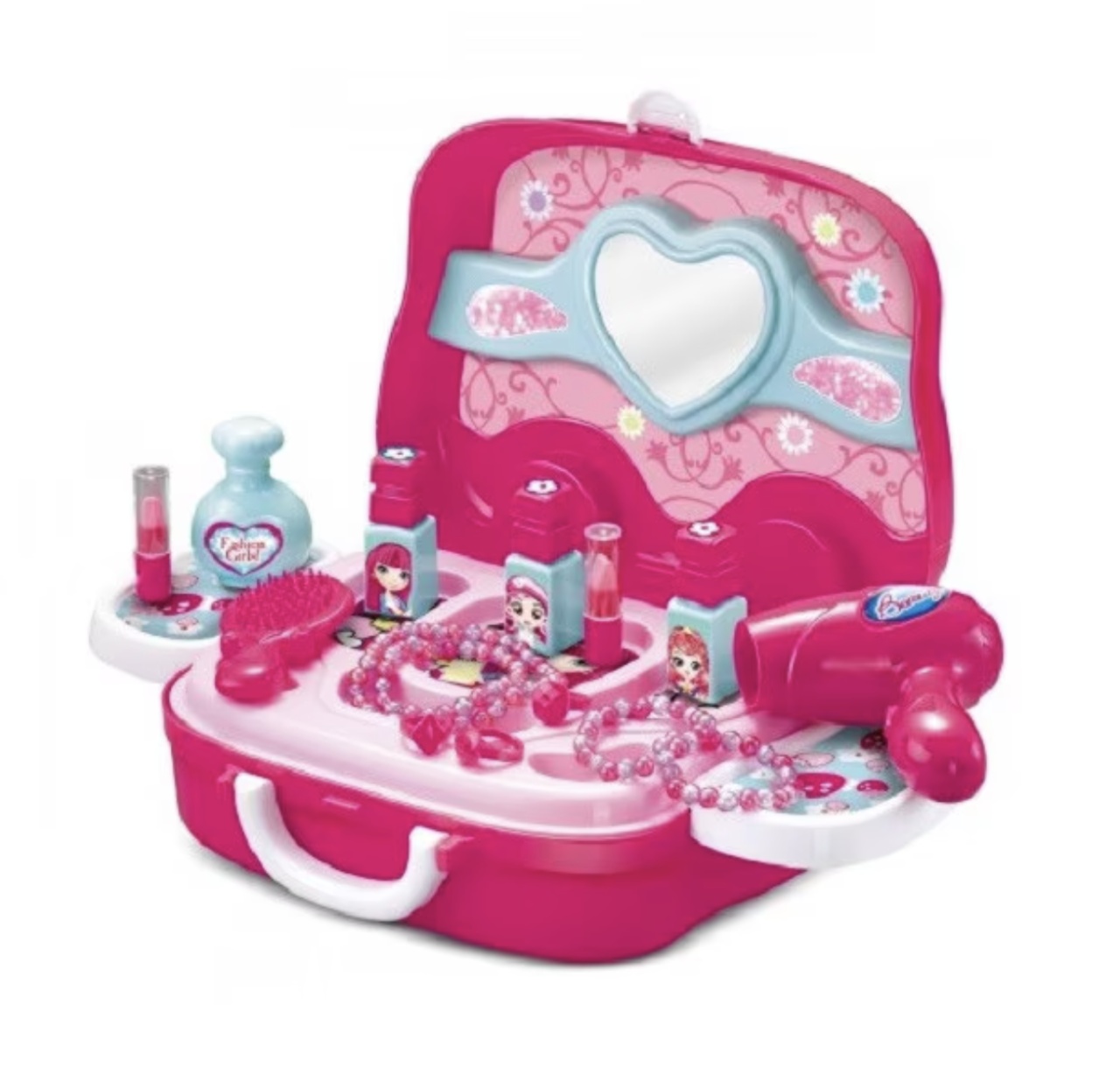 Set geanta cu masuta de frumusete pentru copii, Fashion roz - 1 | YEO