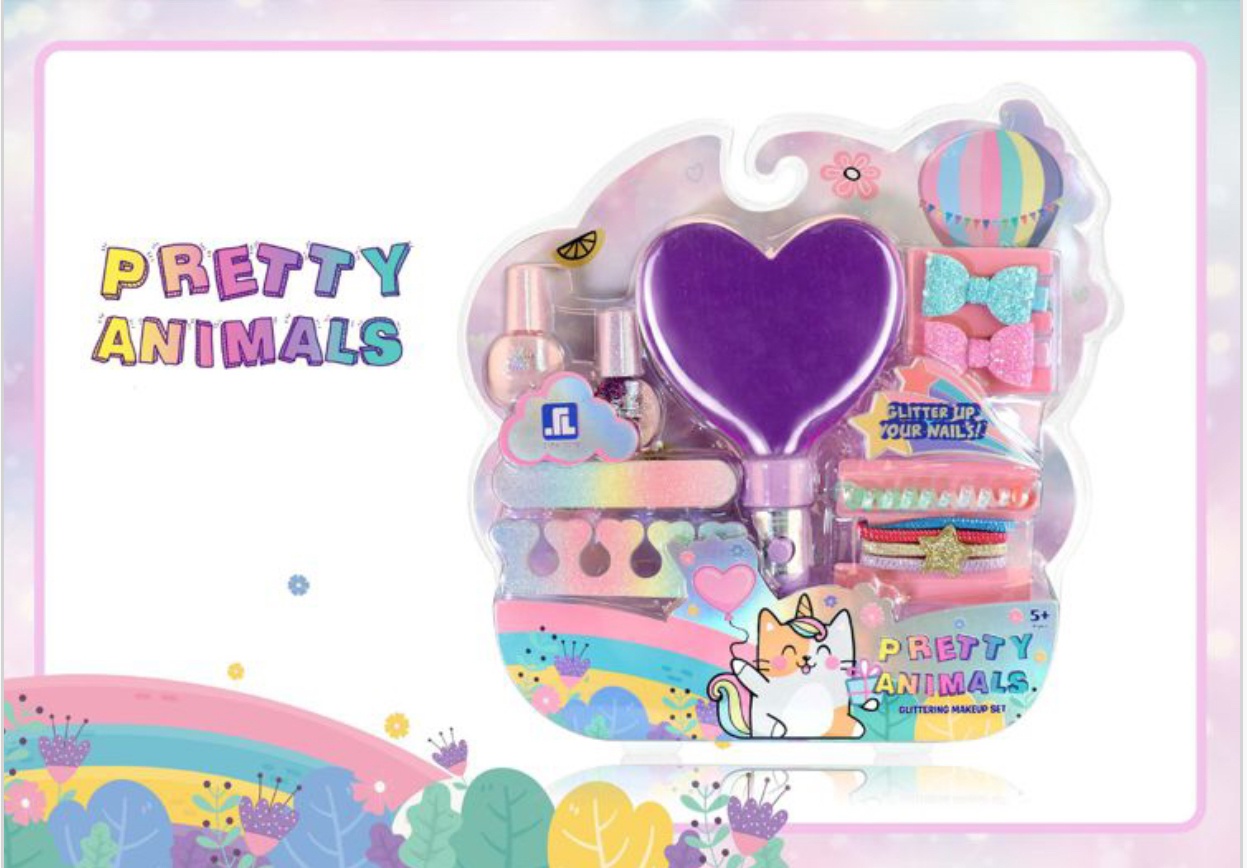 Set manichiura unghii si accesorii de par, Pretty Animals