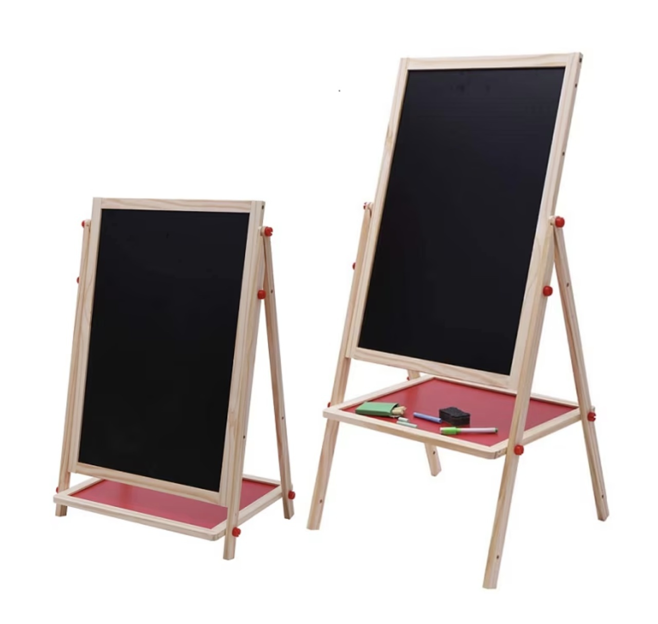 Tabla Magnetica cu Doua Fete si Cadru din Lemn, Reglabila pe Inaltime 68-112 cm - 1 | YEO