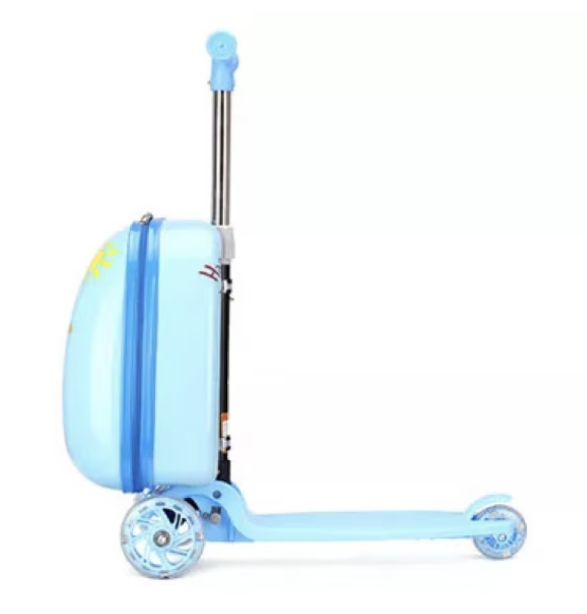 Trotineta 2 in 1 cu Ghiozdan Troler si Roti LED, 618-1 bleu - 2 | YEO