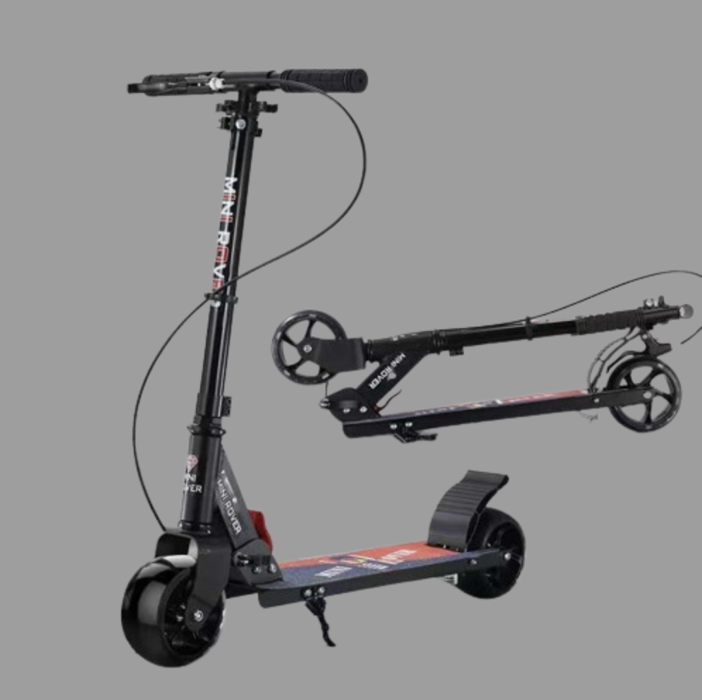 Trotineta pliabila, cadru otel si carbon, cu frana manuala, greutate maxima suportata 100 kg, TR28 Negru - 1 | YEO