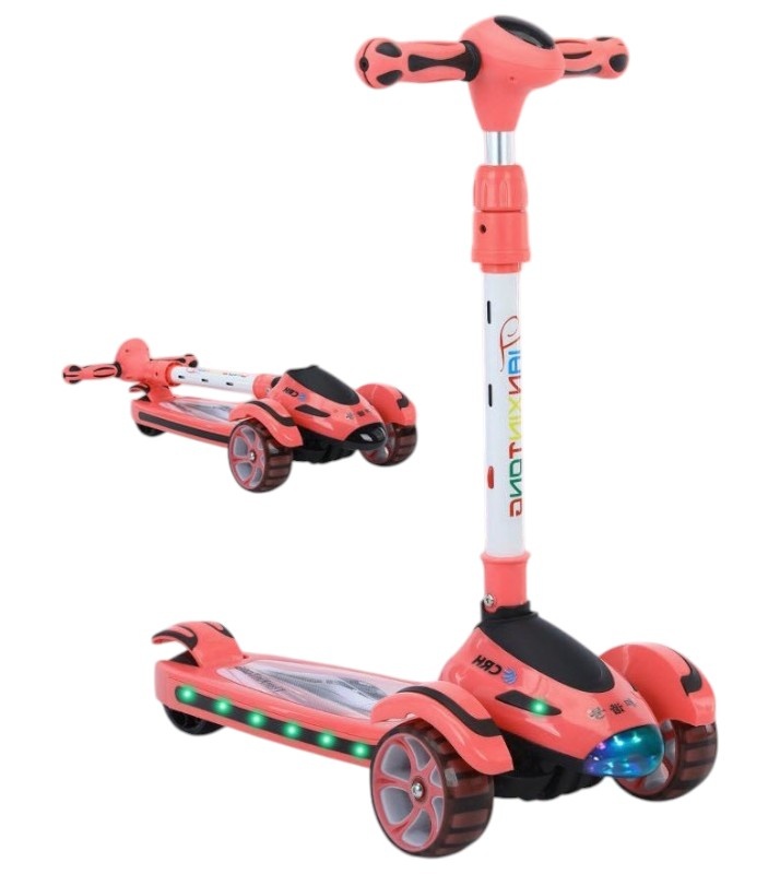 Trotineta Scooter Premium pentru Copii 698 cu Design Avion, rosu - 3 | YEO
