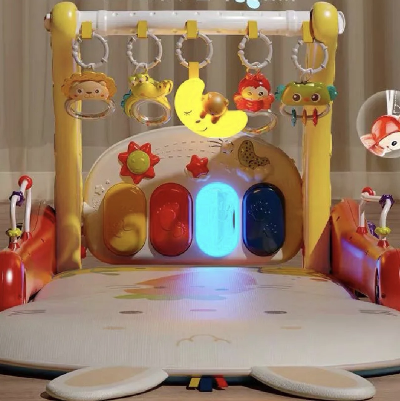 Antemergator si saltea de joaca Baby Walker 3 in 1 pentru bebelusi, rosu - 2 | YEO