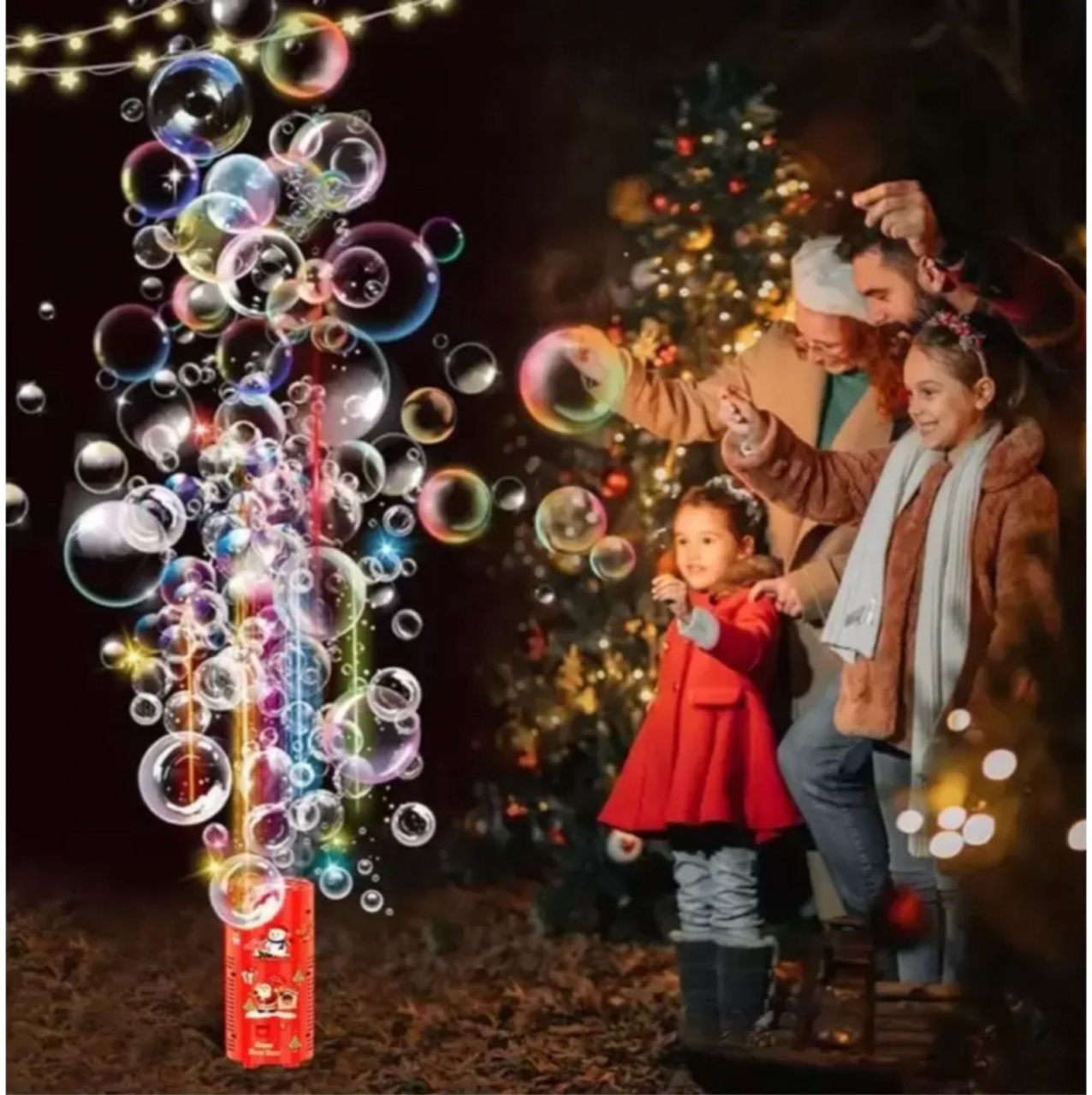 Aparat de baloane automat cu 13 orificii si lumini LED, cu efect de artificii, rosu - 3 | YEO