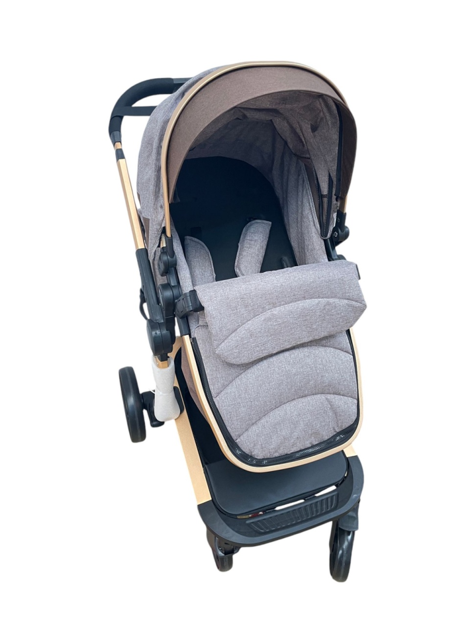 Carucior 2 in 1cu maner reversibil, transformabil landou-sport, 518 Crem - 3 | YEO