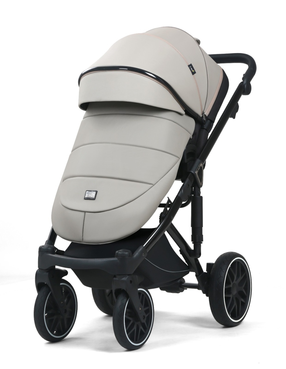 Carucior 3 in 1, G8 Luxury Gri, reversibil, cu suspensii, din piele ECO - 2 | YEO